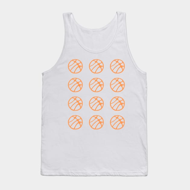 Basketball Ball Pattern Orange and Dark Purple Tank Top by OneLook